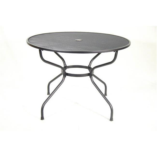 Euro S6542RD-01-MHGN Outdoor Steel Mesh Round Table&#44; 42 x 29 in.