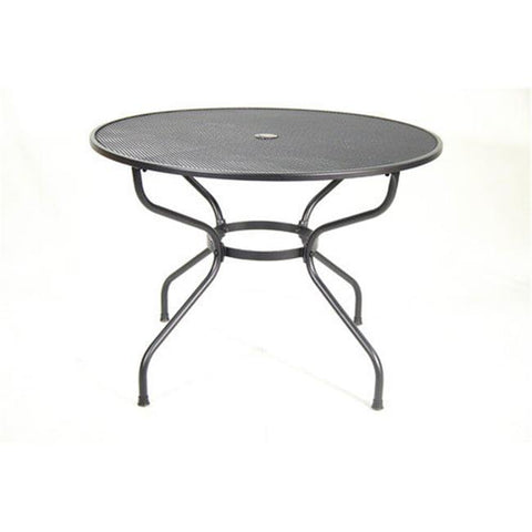 Euro S6542RD-01-MHGN Outdoor Steel Mesh Round Table&#44; 42 x 29 in.