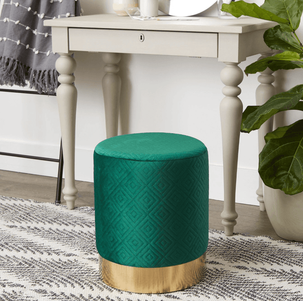 Green Velvet Stool