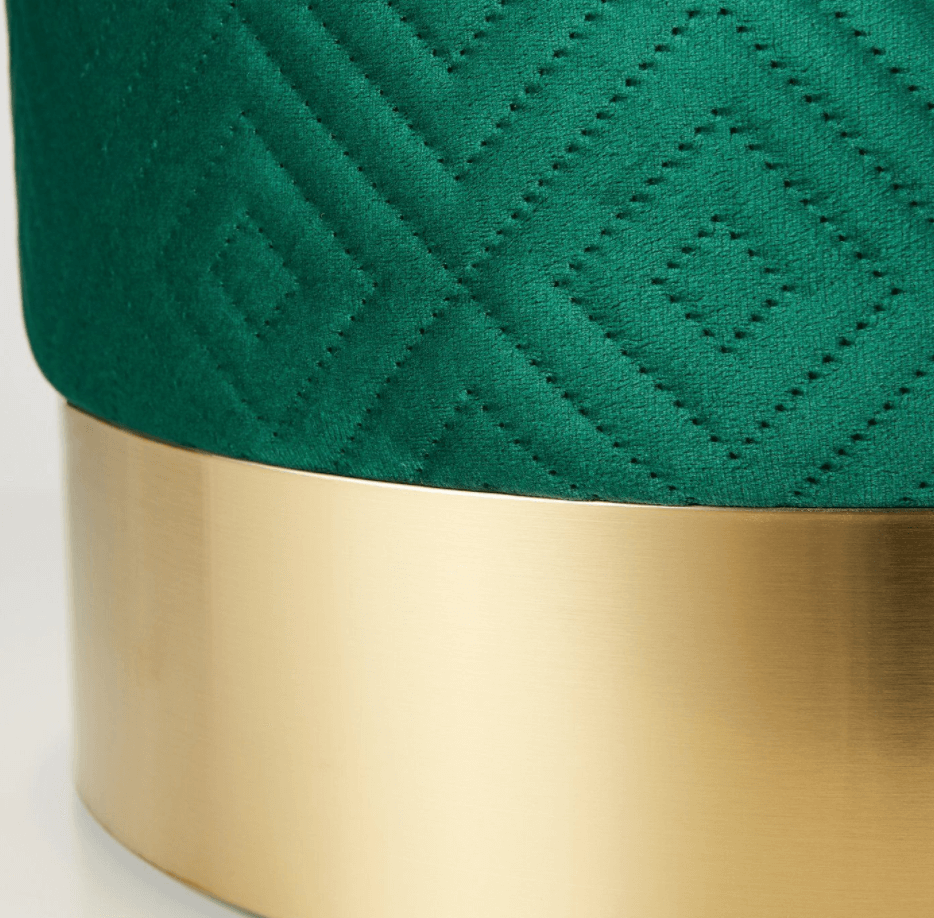 Green Velvet Stool