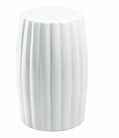 Glossy White Ceramic Stool