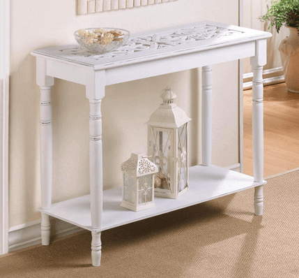 White Wood Console Table