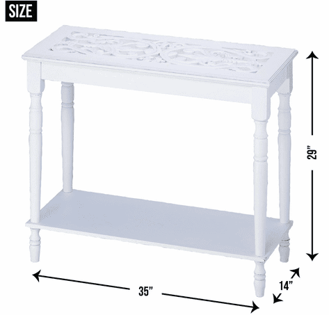 White Wood Console Table