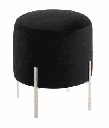 Modern Black Velvet Stool