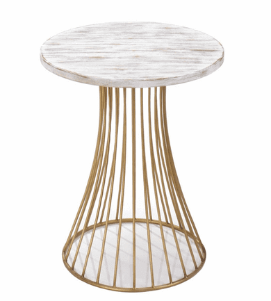 Santa Barbara Round Gold Accent Table