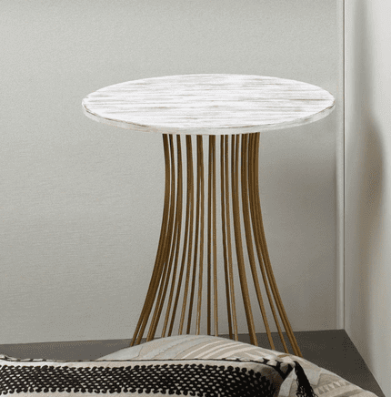 Santa Barbara Round Gold Accent Table