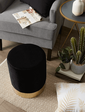 Green Velvet Stool