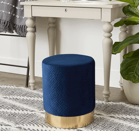 Green Velvet Stool