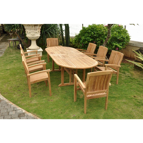 Sahara Stackable 9-Pieces Oval Dining Set - Set-75