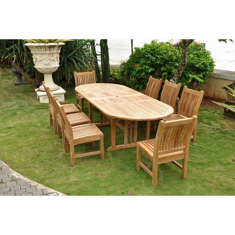 Sahara Dining Side Chair 9-Pieces Oval Dining Set - Set-76