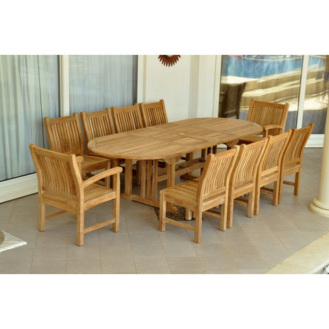 Sahara Dining Side Chair 11-Pieces Oval Dining Set - Set-78