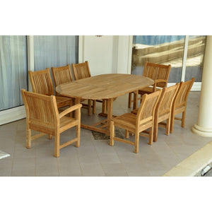 Bahama Sahara Side Chair 7-Pieces 87" Oval Dining Set - Set-87