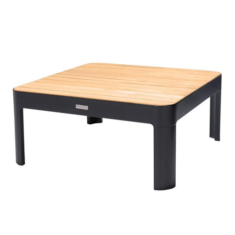Square Outdoor Coffee Table With Slatted Table Top, Gray - BM236344