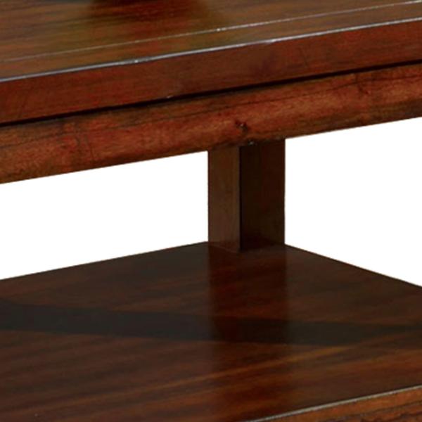 Traditional Coffee Table With Rectangular Top And Tapered Legs, Brown