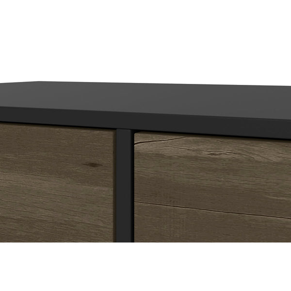 2 Removable Drawer Wooden Coffee Table With Hairpin Legs, Black And Brown - UPT-225267