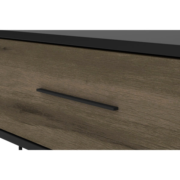 2 Removable Drawer Wooden Coffee Table With Hairpin Legs, Black And Brown - UPT-225267