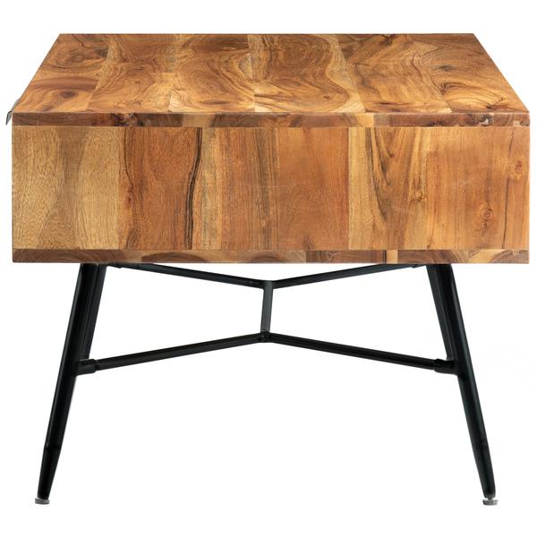 Products Wood And Metal Coffee Table With Spacious Storage, Brown And Black
