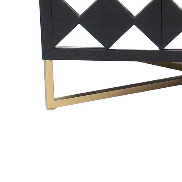 Wooden Coffee Table With 3 Drawers And X Shape Base, Black And Gold - BM204727