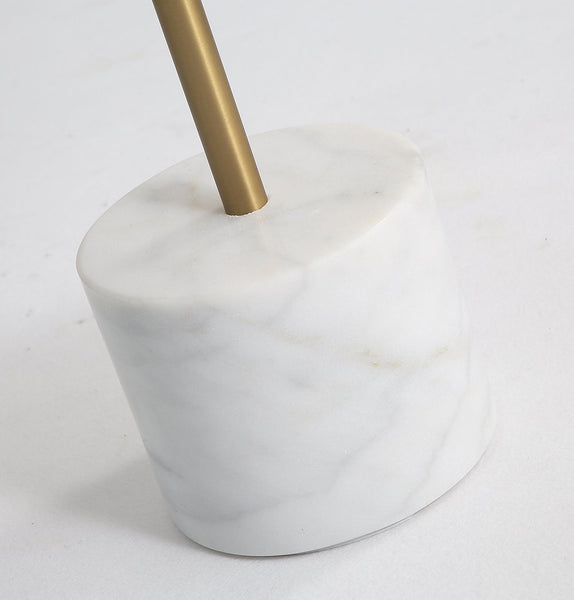 Ethan Side Table - Large - Brass & White Marble