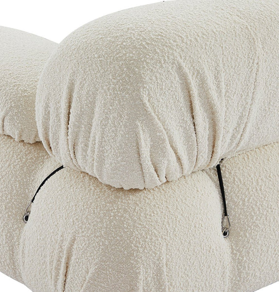 Gioia 1-Seater Chair - Left Armrest - Cream/White Boucle