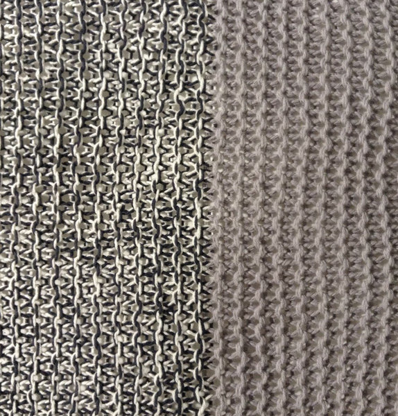 Handmade Knitted Floor Cushion | Mottled Grey & Ashes Of Roses