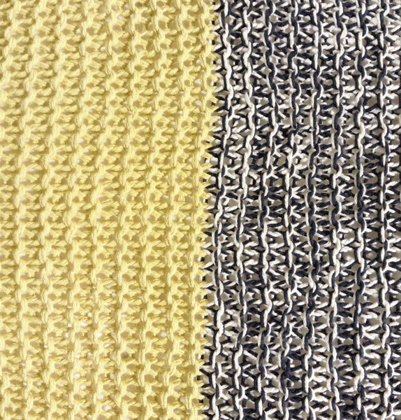 Handmade Knitted Floor Cushion | Mottled Grey & Custard