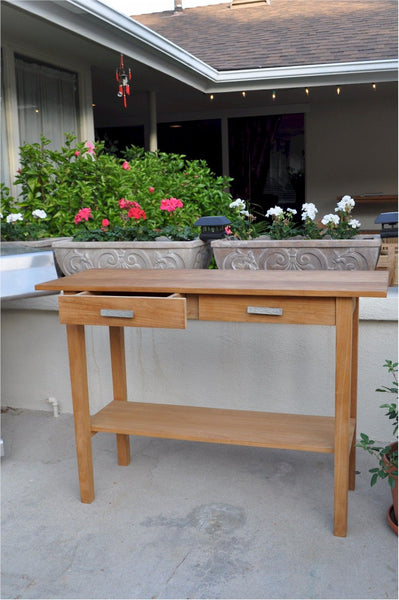 Atlanta Rectangular Serving Table w/ 2 Drawers and 1 Shelf - TB-4717ST