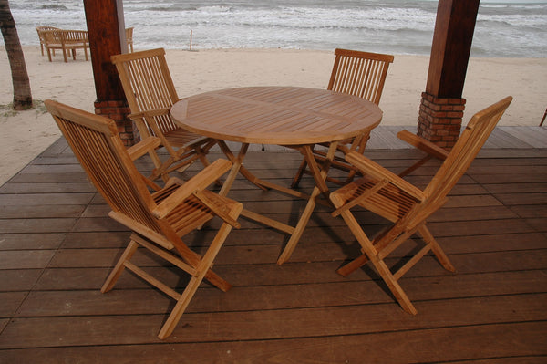 Bahama Classic Folding Armchair 5-Pieces Dining Set - Set-28