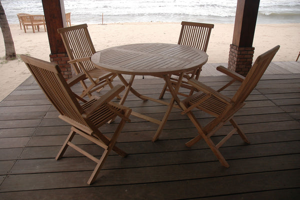 Bahama Classic Folding Armchair 5-Pieces Dining Set - Set-28