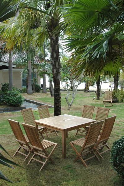 Windsor Classic Chair 9-Pieces Folding Dining Set - Set-104B