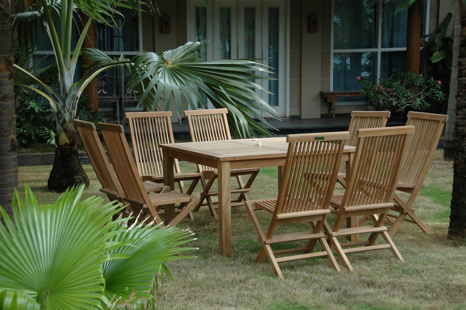 Windsor Classic Chair 9-Pieces Folding Dining Set - Set-104B