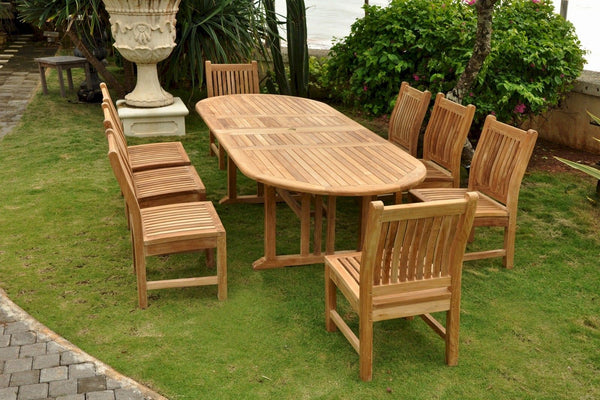 Sahara Dining Side Chair 9-Pieces Oval Dining Set - Set-76
