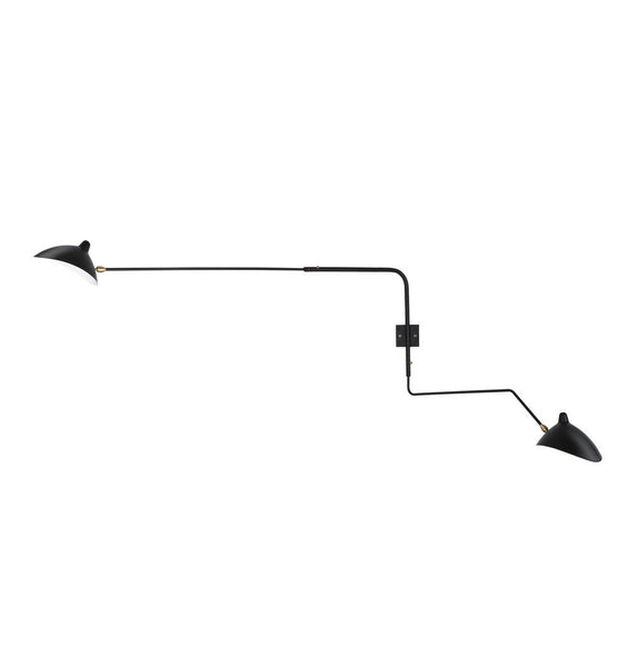 Sergio Rotating Sconce Two Arms (1 Curved) Wall Lamp