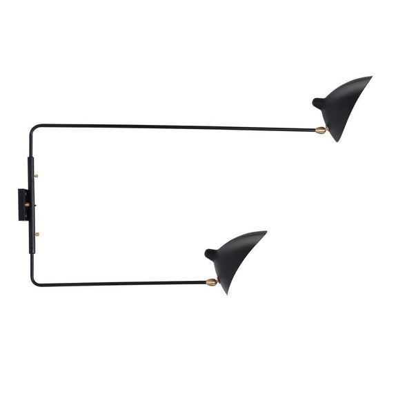 Sergio Rotating Sconce Two Straight Arms Wall Lamp