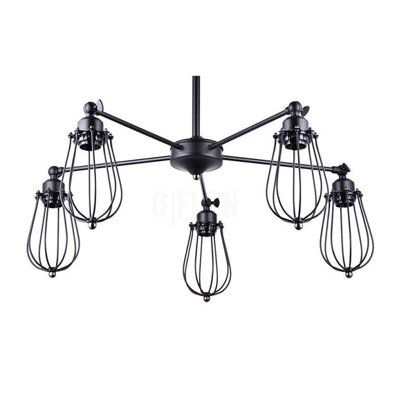 Vintage Industrial Edison Pendant Lamp - 5 Sockets